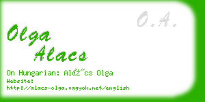 olga alacs business card